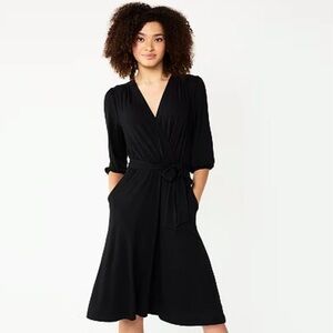 DRAPER JAMES Rsvp Wrap Dress Black size small